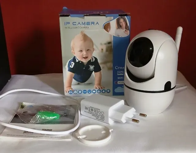 Camera Ip Wifi Giratória Estilo Babá Eletrônica Com Visão Noturna e Alerta De Movimento (N