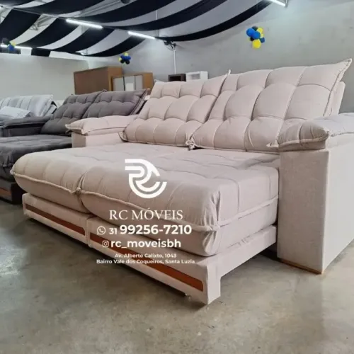 Sofá Retrátil e Reclinável Barcelona Euro Pillow 30cm Molas Ensacadas - Montagem Inclusa