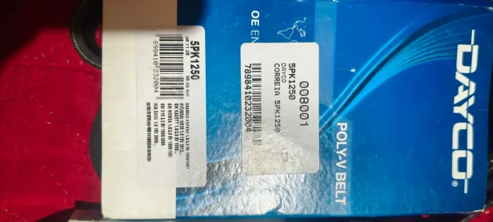 Kit correia e polia HB20 1.0 2013 até 2019