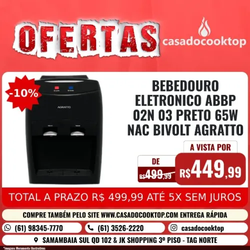 BEBEDOURO ELETRONICO ABBP02N-03 PRETO 65W NAC BIVOLT AGRATTO
