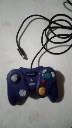 GAME CUBE CONTROLE AZUL FUNCIONANDO PERFEITAMENTE SHOW 