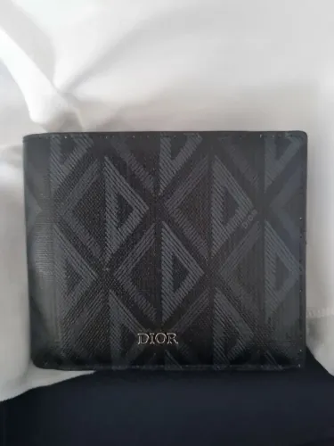 Carteira Dior Coated Cotton Canvas Cd Diamond Original Novo