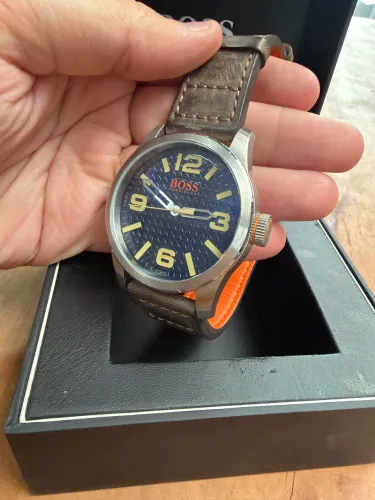 Relógio Hugo Boss Couro Orange