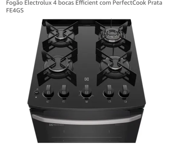 Fogão Eletrolux 4 Bocas Efficient Prata FE4GS - PerfectorCook