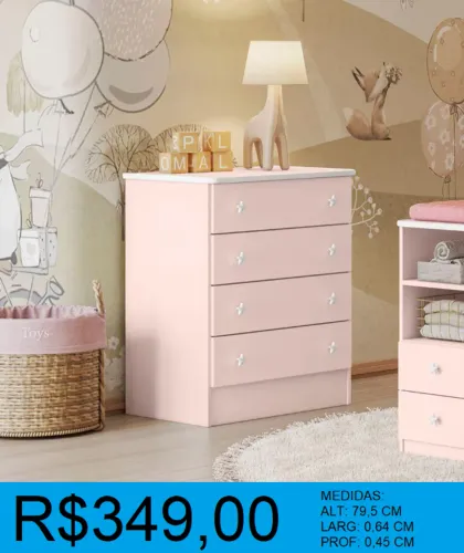 Cômoda infantil larg:64cm - excelente qualidade