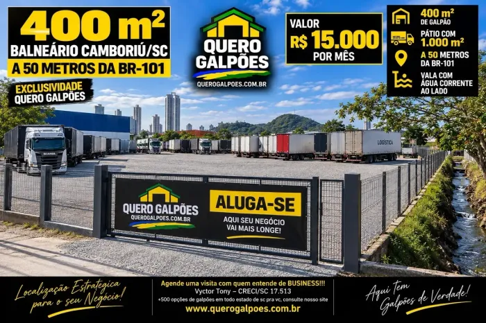 Galpões de 400 m2 Balneário Camboriú sc Bairro Nova Esperança
