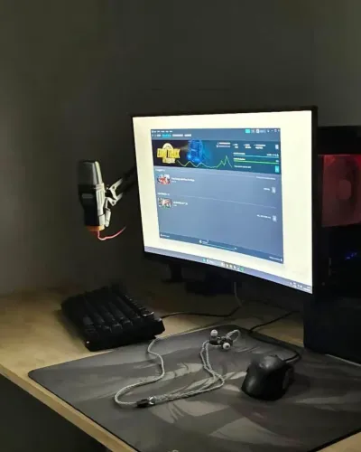 Monitor curvo 180hz+braço articulado 
