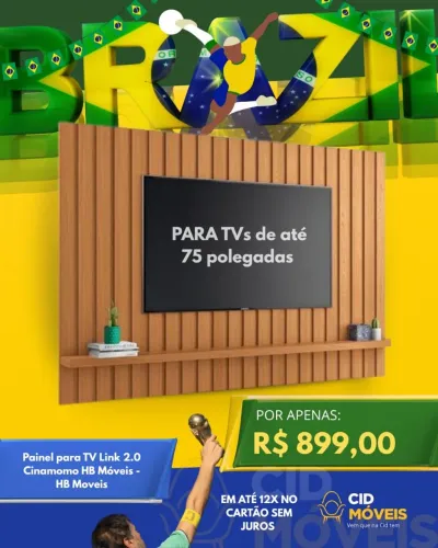 Painel para TV de 75 polegadas