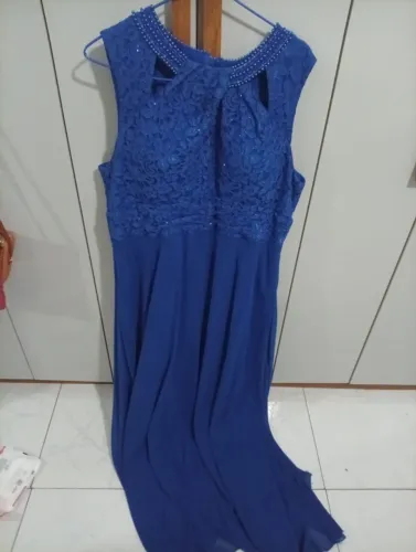 vestido de festa longo azul tamanho gg