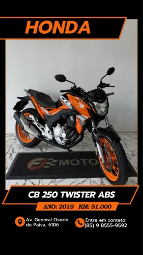 Honda cb 250 Twister abs ano 2019, Extra Aceitamos cartões e Financiamento bancário 