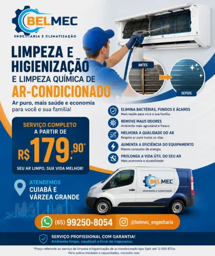 Limpeza e instalação de ar condicionado 