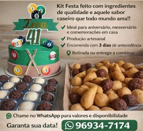 Kit festa, doces e bolos