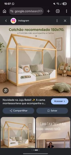 Cama infantil mini cama zoe com colchao