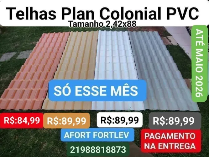 Telhas Plan de PVC AFORT 242x88 PAGUE NA ENTREGA ENTREGAMOS TODO RJ consulte no whatsapp 
