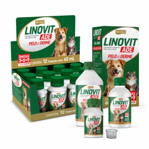 Linovit ADE Suplemento Pelo e Derme Cães e Gatos VetBras