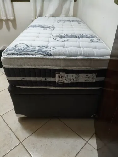 Cama Box Baú Completa - Solteiro Castor