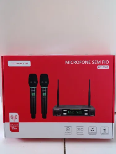 Microfone Sem Fio Tomate MT-2302 - Duplo + Receptor