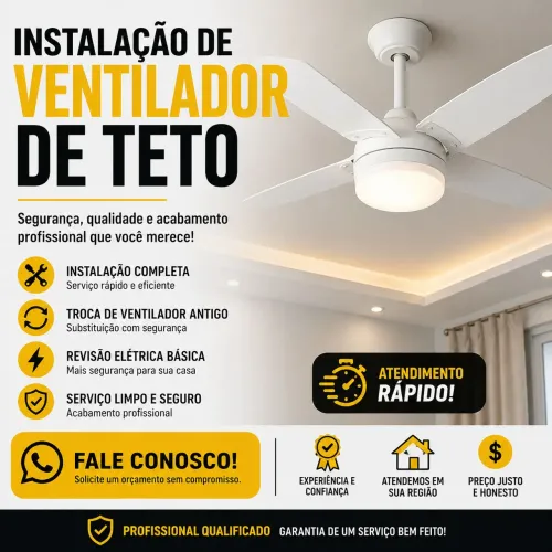Instalação e manutenção de ventilador de teto 