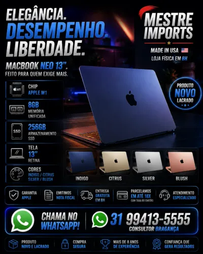 MacBook Neo 13 polegadas 8GB RAM 256GB SSD Novo Lacrado Nota Fiscal