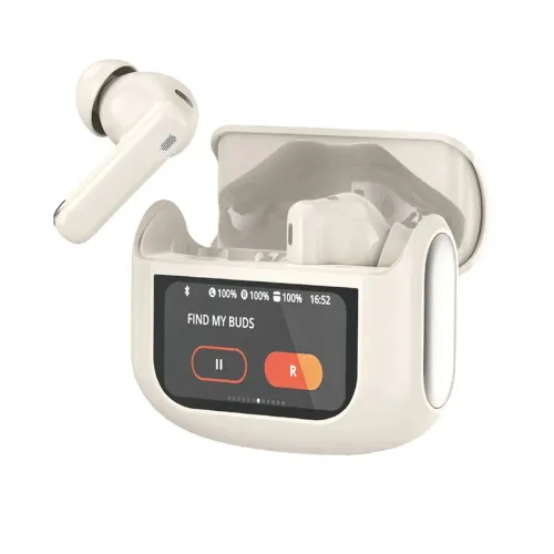 Fone de Ouvido Sem Fio TWS Bluetooth, Bege / Off-White - Hrebos AirTouch