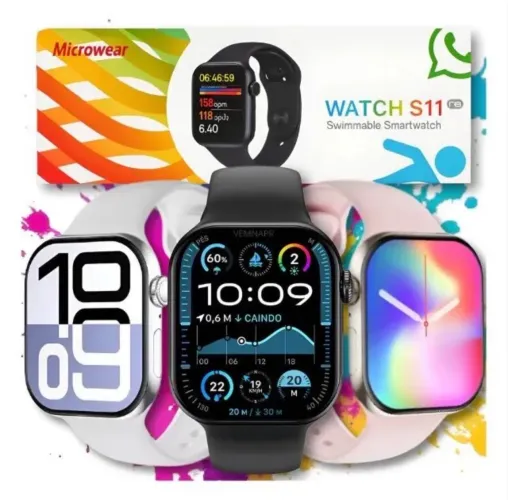 S11 PRO I SÉRIE 11 I 2GB I WHATSAPP I TELA AMOLED I 47MM