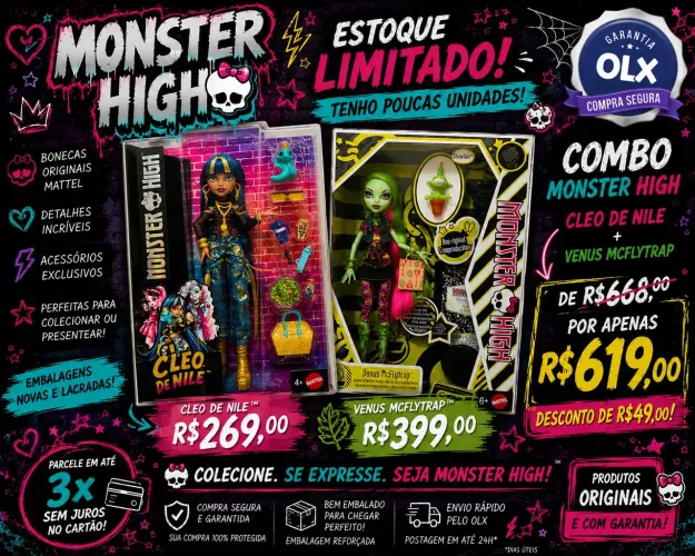 Monster High Combo Venus + Cleo De Nile Mattel Lacradas