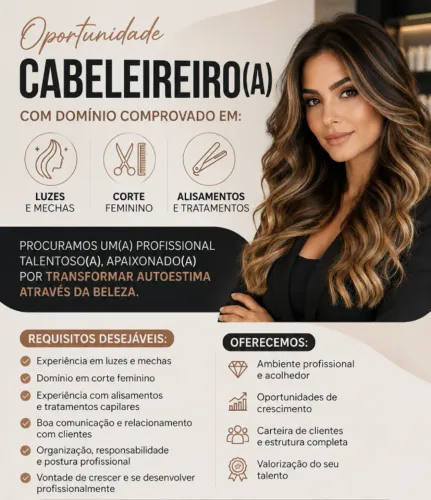 Oportunidade para Cabeleireiro com Experiência
