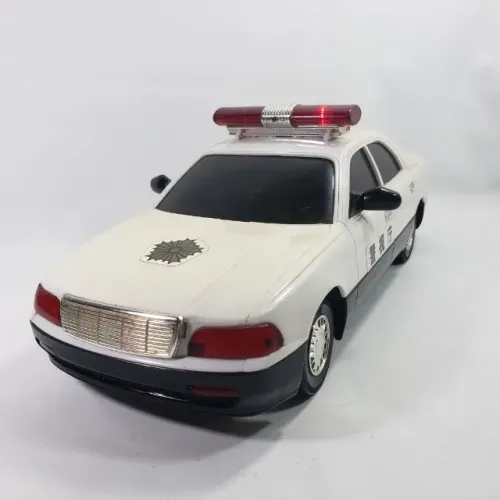 Antiga Miniatura Carro Policia Vai e Volta Japonês Vai e Volta Sirene 1980