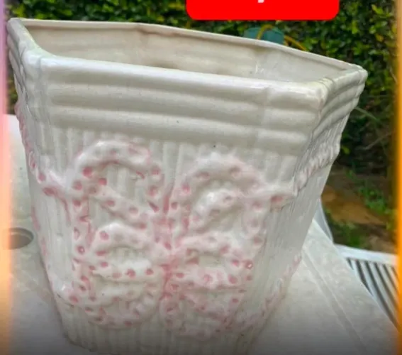 Lindo cachepô em porcelana para folhagem