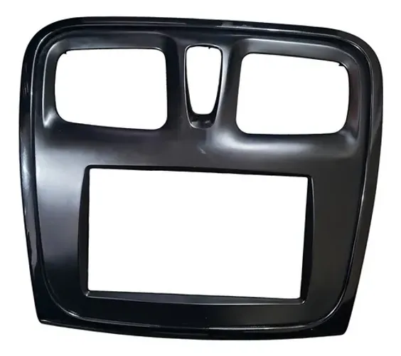 Moldura Painel Mídia Nav Renault Sandero 18 A 20 Preto