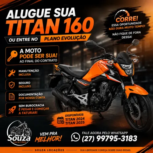 ? ? Alugue sua Titan 160 | Plano Evolução | A Moto Pode Ser Sua!