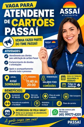 Vaga: AtAtendente de Cartões e Produtos Financeiros