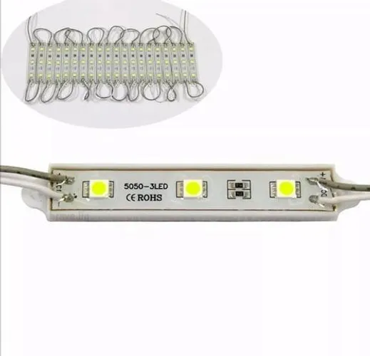 100 Módulo Led Smd 3 Leds 5050 Ip65 12v Envio Correio