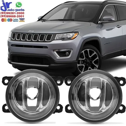 Par Farol De Milha Jeep Compass 2016 2017 2018 2019 Auxiliar Neblina (Reposição)