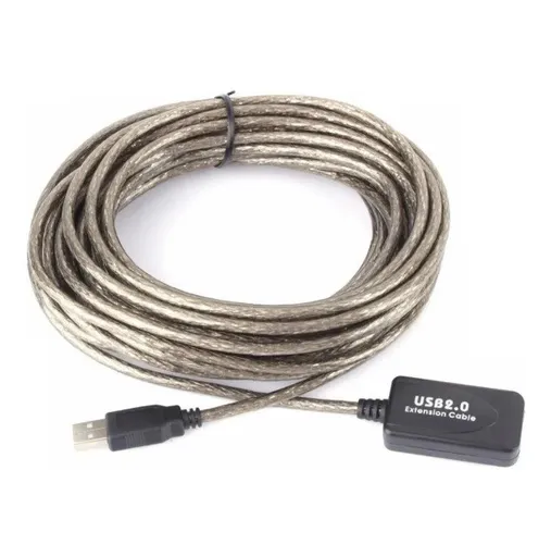 Cabo Extensor 5 Mts Usb 2.0 Amplificado Ativo Macho Fêmea 5 Metros
