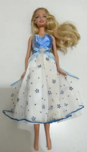 Roupa Vestido Antigo De Boneca Barbie Estrela Anos 80