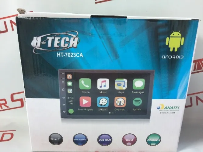 multimídia H-tech HT-7023CA com gps e carplay e android auto espelhamento ios e android in