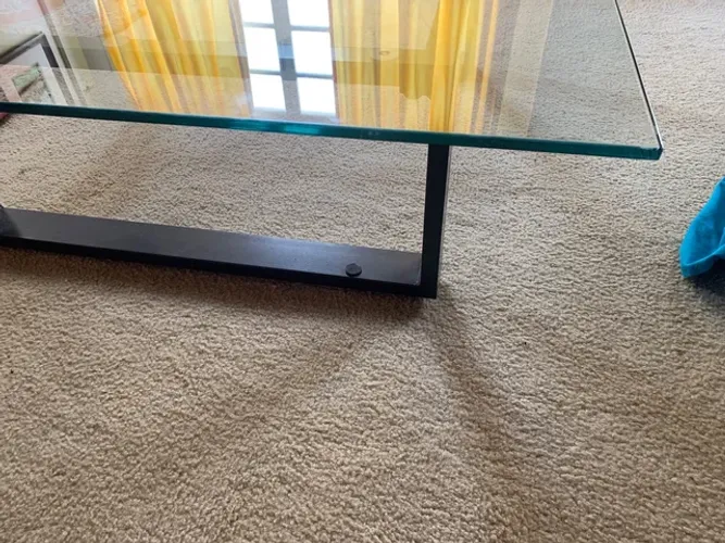 Mesinha aluminium com tampo vidro