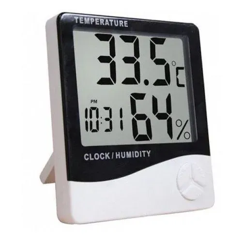 Higrômetro Relógio Digital Medidor de Umidade e Temperatura
