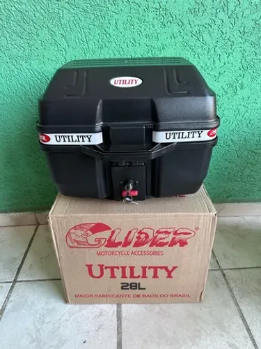 Bau Bauleto quadradinho para moto Novo Sem Uso Marca Utility 28 Litros 