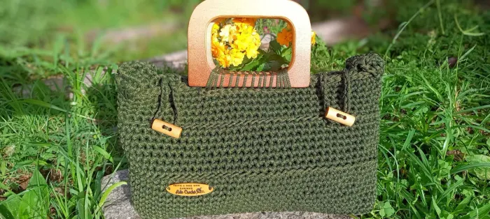 Bolsa Verde Oliva Crochê ?