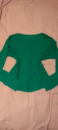 blusa manga longa tricot verde