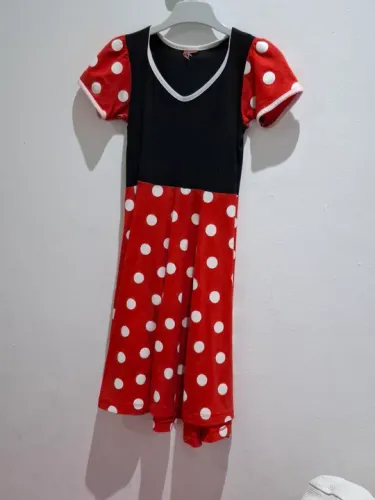 Vestido infantil Minnie Vermelho com Bolinhas