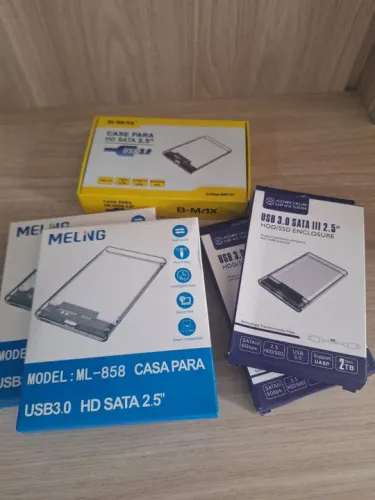 Case Transparente USB 3.0 Para HD Sata 2,5" e SSD Sata