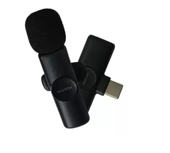 Microfone Sem Fio Tipo-c Prender Na Roupa Canal Duplo Mk-04