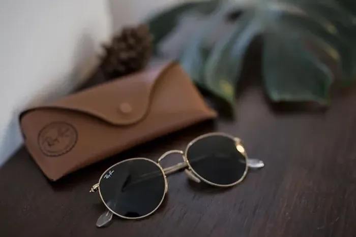 Rayban round dourado clássico safira armações masculina e femenina