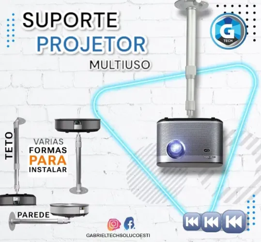 Suporte De Teto E Parede Universal Pra Mini Projetor/câmeras... - Gtech