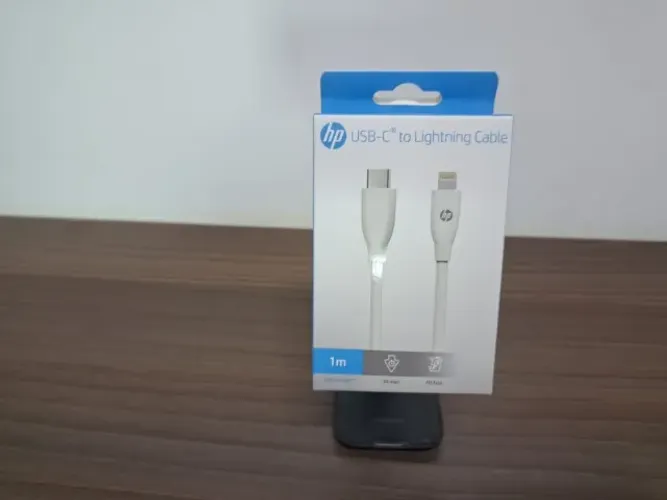 Cabo HP - NOVO, USB-C para Lightning de Iphone, 12W, 3A, 1 metro