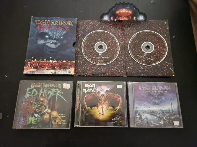 Pack DVD Iron Maiden Rock in Rio + CD's ED Hunter - Live at Donington - Brave New World