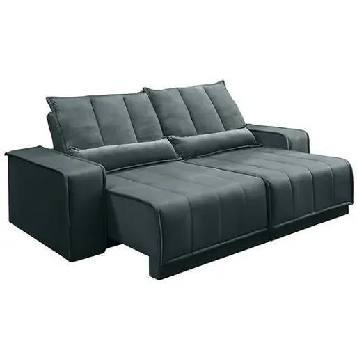 Sofá Retrátil e Reclinável Itália, Assento com Molas - Estofados Linhares